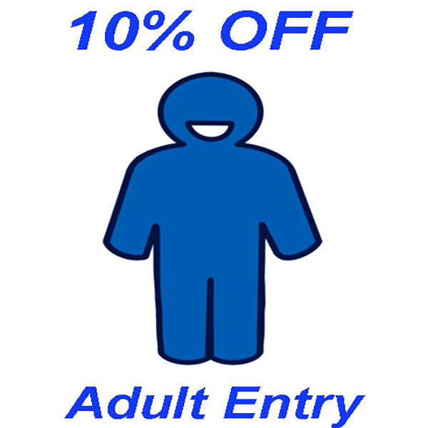 10 percent off ADULT entry 1