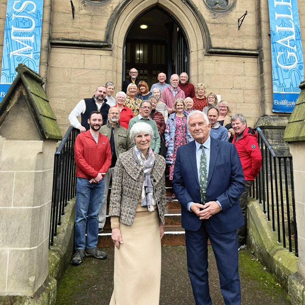 On the step with Cllr Sanderson